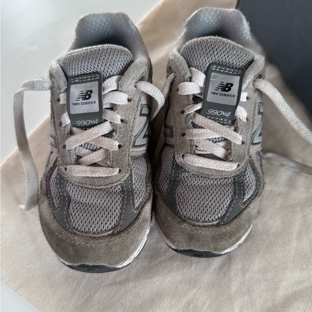 New Balance Kids' Gray and White Sneakers